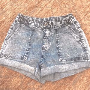 acid wash mom shorts
